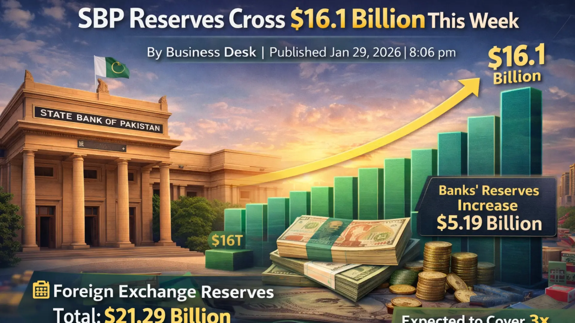 SBP Reserves Cross $16.1 Billion This Week