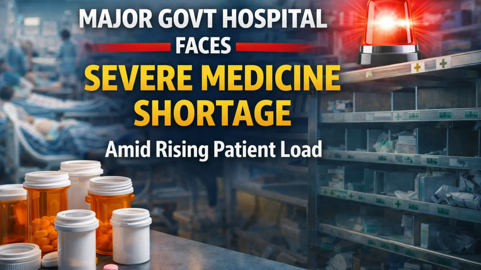 Major Govt Hospital Faces Severe Medicine Shortage Amid Rising Patient Load