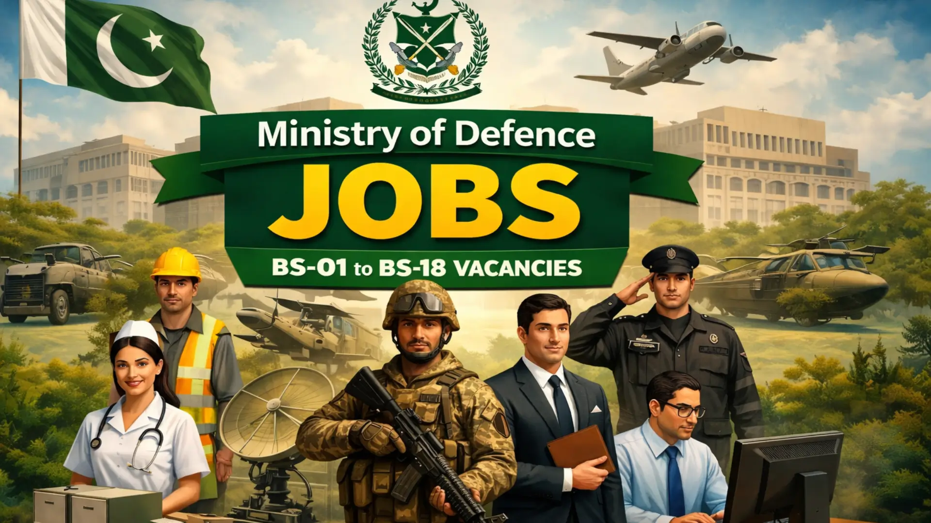 Ministry of Defense Announces Hundreds of Jobs From BS-01 to BS-18 in Pakistan