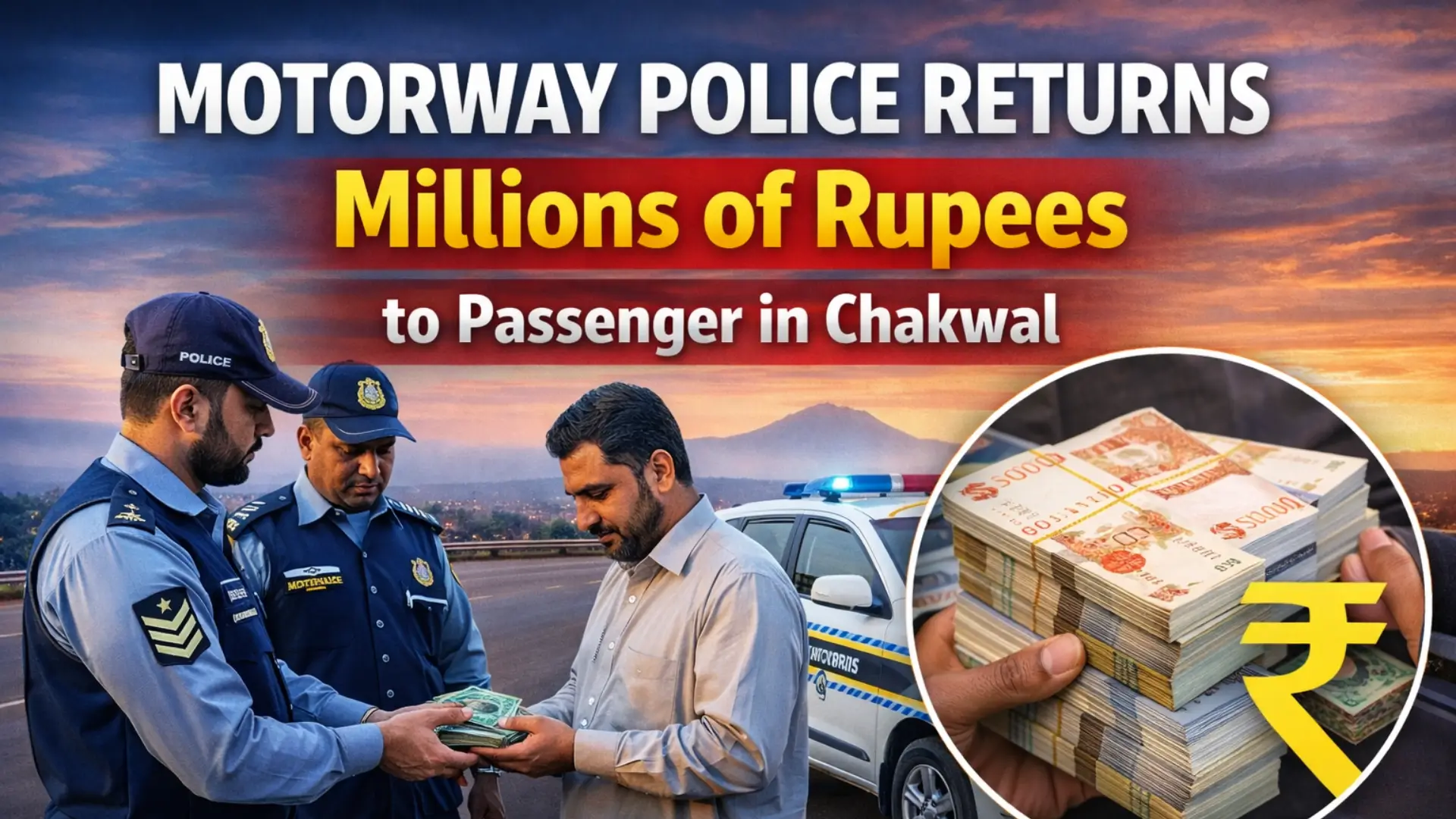 Motorway Police Returns Millions of Rupees to Passenger in Chakwal