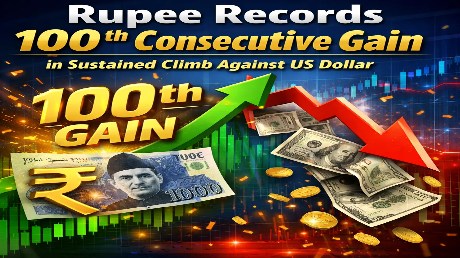 Rupee Records 100th Consecutive Gain in Sustained